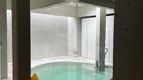 Pictures of a dream holiday in Bad Tölz Modern indoor pool with colorful cushions on a bench