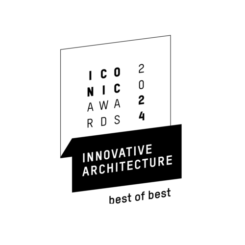 Warum ins BERGEBLICK? Iconic Awards 2024 Logo für Innovative Architektur besten von besten