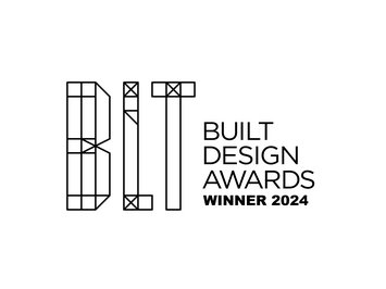 BLT DESIGN AWARD - WINNER DLT Built Design Awards Winner 2024 black and white logo