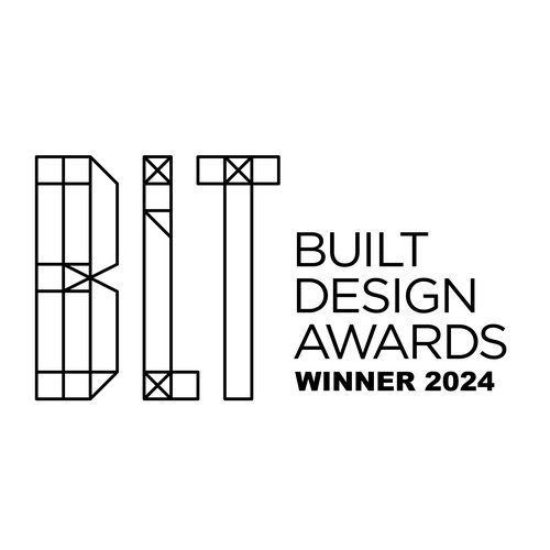 Warum ins BERGEBLICK? DLT Built Design Awards Gewinner 2024 Logo in schwarz-weiß